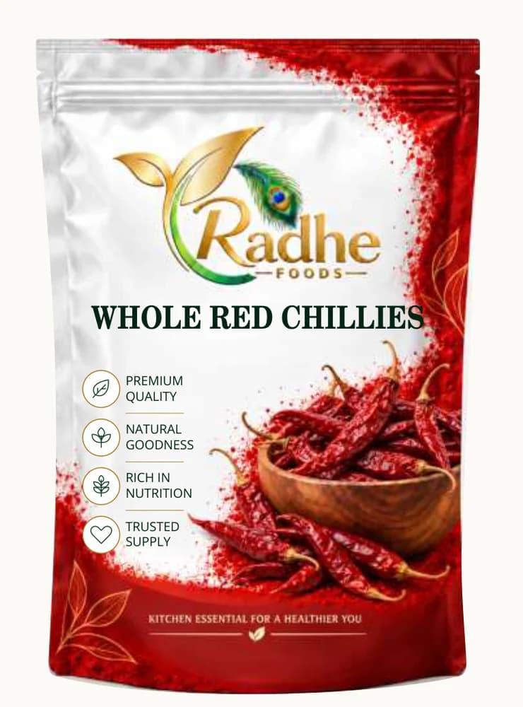 Radhe Foods Whole Red Chillies – Dried Whole Red Chillies